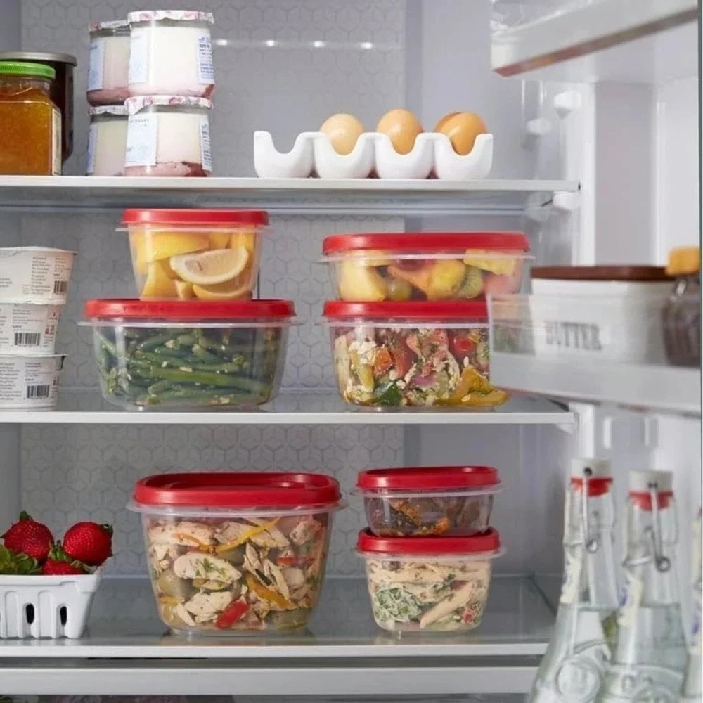 Rubbermaid Easy Find Lids 5 Cup Food Storage Containers Red 3 Pack 2007611